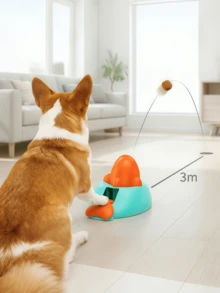 Interactive Pet Toy: Automatic Feeder For Dogs & Cats, Treat Launcher, Training & Self-Play Puzzle Food Dispenser - Multicolor - View 10