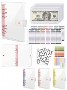 1 套 A6 拉链信封式预算本，透明预算本，带现金信封，可装现金的钱包式预算本，带文件袋 - A6 - 查看 12