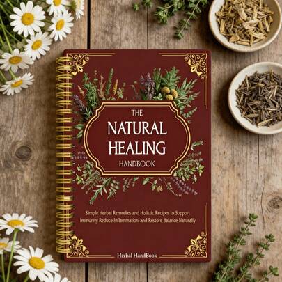 1本《自然疗法手册》复古草药螺旋笔记本。草药疗法和整体疗法配方日志，用于自然健康、增强免疫力和减轻炎症。是送给草药爱好者、整体健康爱好者以及任何对自然疗法感兴趣的人的完美礼物。