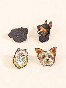 1pc Cute Cartoon Pet Dog Brooch, Creative Badge, Pug, Doberman, Pomeranian, Yorkshire Terrier, Bag Clothes Decor, Personalized Design, Versatile Lapel Pin Accessory Gifts For Mother, Father, Graduation, And Teacher - Multicolor - View 9