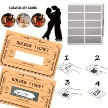 20/40 Stücke Goldene Rubbelkarten, Rubbelkarten, geeignet für Paar, Hochzeitstage, Geschäft, Partys, Veranstaltungsgeschenkkarten, Rabattgutscheine, Werbeprämien und Lottokarten, um eine vollständig immersive Atmosphäre zu schaffen - A - Übersicht 3