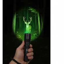 Lanterna LED Foco Verde Tática Recarregável Para Caça Pesca 5076L - Preto - Visão 5