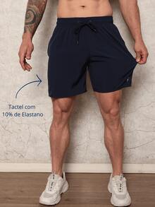 Men's Shorts With Lycra, Sizes 36 To 48 (Tactel Elastane), Gym, Beach, Pool, Crossfit - Marine - View 2