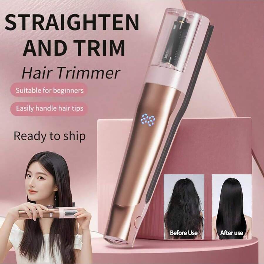 Portable Electric Hair Clipper Set - Combining Hair Tip Trimming And Fork Removal With IED Display. Designed Specifically For Damaged, Dry, And Fragile Hair, This Professional Hair Repair Tool Is The Ideal Hair Care Gift For Women.