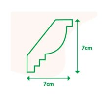 Moldura de Isopor Com Acabamento em Massa Premium Modelo ZP10 10 Cm Metros Lineares Com 04 Cantos Fechados - 08 Metros Lineares - Visão 6