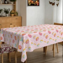 1pc Cute Tablecloth, Made Of Polyester Fabric, Washable And Reusable, With A Doughnut Design, Suitable For Dining Tables, Desks, Kitchens, Restaurants, Small Parties, Outdoor Camping, Wedding Table Decoration, Available In Multiple Sizes - A - View 13