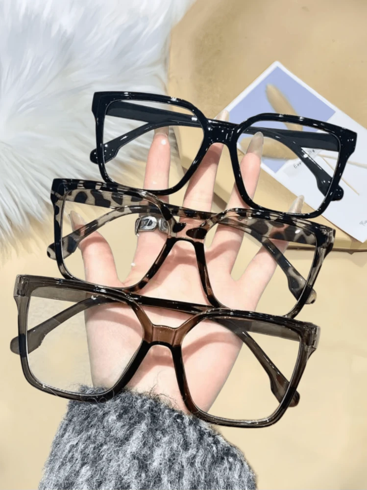 1/3 paire Set de lunettes optiques classiques et à la mode, légères. Convient pour le travail, les études, l'ordinateur, le téléphone et l'usage quotidien. Accessoire élégant sans maquillage - transparent - Voir 10