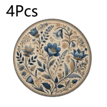 1/2/4/6/8/300 Pieces Round Vintage Premium Placemats – Elegant Table Mats Woven From 100% Polyester Fiber, Measuring 14.1714.17in/3636cm, Suitable For Kitchen, Dining Table And Birthday Party Decorations, Washable By Hand, Dry Cleaning Or Machine, Heat Resistant, Non-Slip And Easy To Clean. - Multicolor - View 14