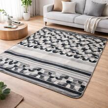 Casa Laura Enxovais Soft Flannel Rug In Modern Prints 2.00 X 1.50 - Various Colors - ABSTRACT GRAY - View 2