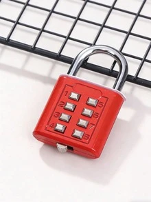 1个钢丝绳3位密码锁，行李箱密码挂锁，钢索挂锁，小型密码锁套装，数字密码组合挂锁 - 彩色 - 查看 4