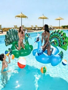 2/4 quả bóng bãi biển cầu vồng bơm hơi 20 inch, đồ chơi hồ bơi, trò chơi dưới nước và tiệc mùa hè - Bóng bãi biển - Xem 6