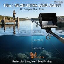 Portable 4.3 Inch HD Underwater Fishing Camera Fish Finder Kit, LCD Display With Adjustable Support & Bait Tracker, Video Fish Locator For Ice, Lake, Boat, Kayak Fishing, Fishing Accessories Gift For Men - 黑色 - 查看 7