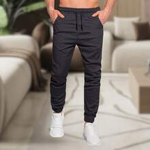 Men's Jogger Pants In Twill With Elastic Cuffs - Streetwear - màu đen - Xem 5