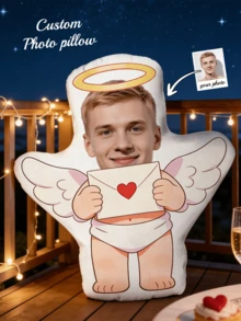 Personalized Face Pillow, Purple Skirt, Customized Body Pillow, Personalized And Fun. Suitable For Father's Day, Mother's Day, Halloween, Christmas, Christmas Eve, Valentine's Day, Birthday, Personalized Day, Soldier's Day, Thanksgiving, Easter, April Fool's Day, Carnival, Festival, And National Day. - Blue Shirt - View 11