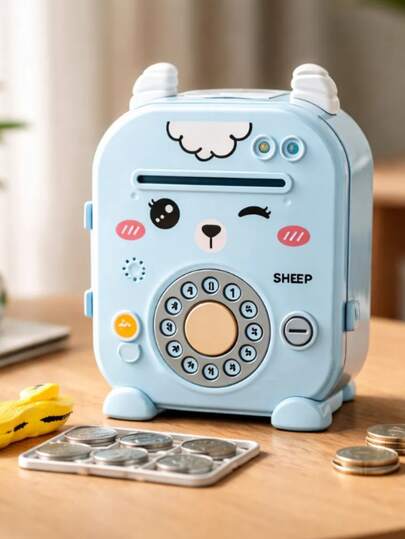 Kawaii Electronic Piggy Bank With Key, Password And Animal Design For Children