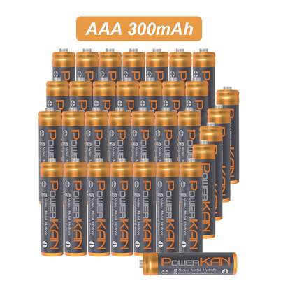  POWERKAN AAA Battery Bundle: 8 Pack 1.2V Ni-MH 300mAh Rechargeable Cells With Portable Storage Case – , Long-Lasting Power For All Your Household Essentials