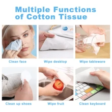 110 khăn giấy mặt dùng một lần mềm mại 100% cotton, phù hợp cho da nhạy cảm, có thể dùng ướt hoặc khô. - 110 cái - Xem 3