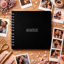 Scrapbook Photo Album  14.5x14.5 Cm – Creative Memory Book For Couples, Trips, Anniversaries And Special Moments – Various Colors Available, Premium Style, Ideal For Gifts, Storing Memories And Decorating With  Photos, Customizable, Compact, Modern And Elegant - 黑色的 - 查看 3