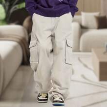 Men's Cargo Pants, Women's, 6 Pockets, Skate Style, Wide Leg, Drawstring Closure - 銀色 - 查看 9