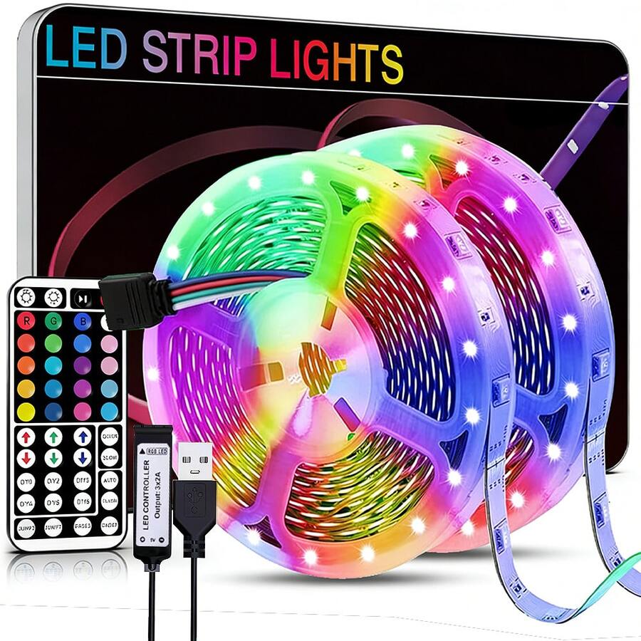 Intelligent LED Light Strip, SMD 5050 Light Beads, Supports Various DIY Lighting Modes, USB Flexible RGB Light Bar, TV And Computer Backlighting, Suitable For Decorating Rooms, Living Rooms, Ceilings, As Gifts For Festivals And Weddings. - 多色光 - 查看 1