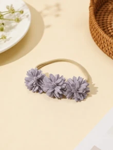 3pcs/Set Solid Color Floral Newborn Headbands, Soft Elastic Baby Girl Princess Hair Accessories Gift Set - Multicolor - View 4