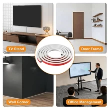 1pc 5/3/2/1m Self-Adhesive Floor Cord Cover Cable Sleeve, Anti-Extrusion Wear-Resistant Wiring Duct, Durable Wire Organizer Cable Protector For Home Office Floor Wire Management - A - View 9