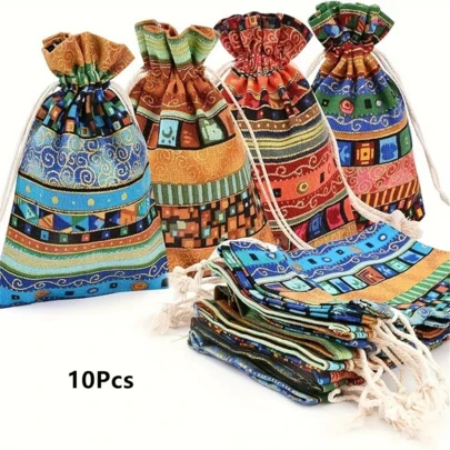 10 túi đựng trang sức dệt có dây rút, nhiều màu sắc, thích hợp đựng trang sức, quà cưới, quà tặng tiệc tùng, quà kỷ niệm, sản phẩm giá rẻ nhất, túi đựng trang sức, túi quà cưới, đồ trang trí đám cưới, túi quà tặng tiệc tùng, túi quà sinh nhật.