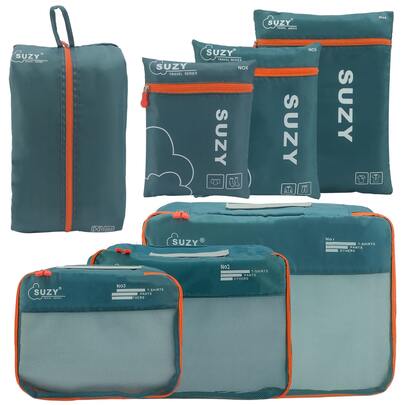 7 piezas Cubos de embalaje de viaje, organizador de equipaje portátil, bolsas de almacenamiento de ropa, accesorios de viaje, organizador de maletas, adecuado para avión, tren, autobús, duradero y resistente al agua, gran capacidad, aplicable para bolsa de playa, bolsa de aseo, accesorios de vacaciones, almacenamiento de productos de cuidado de la piel, almacenamiento de dormitorio, almacenamiento estacional, actividades al aire libre, camping, senderismo, vuelta al colegio, viaje de negocios, regalo para mujer, regalo para hombre, regalo práctico