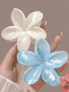 3/2/1个装大号亚克力渐变花朵发爪夹，简约优雅设计，适合盘发、休闲或旅行佩戴，花朵爪 - 彩色 - 查看 8