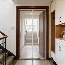 磁性白色防蚊纱门，高强度玻璃纤维材质，耐磨耐热，免钻孔胶带安装，夏季家用防蚊用品，适用于卧室、客厅、玄关、阳台等场所，易于拆卸和清洁 - 白色玻纖 - 查看 5