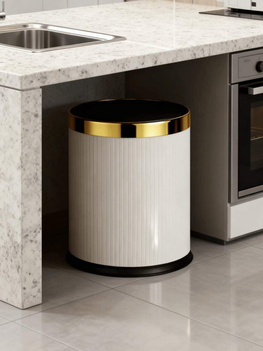 1 thùng rác gia dụng hai ngăn có nắp đậy, dung tích lớn, thích hợp cho phòng khách, nhà bếp, phòng tắm. - Nhiều màu - Xem 1