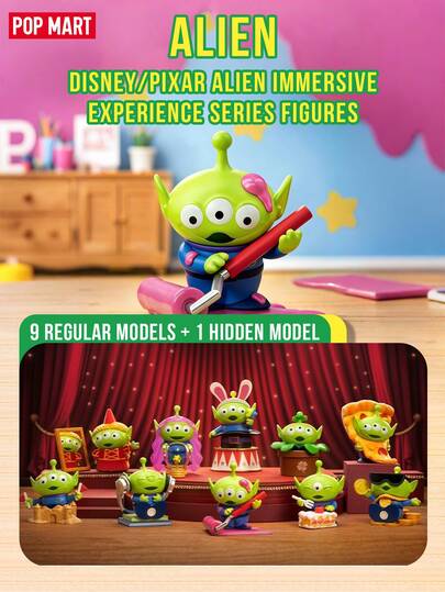  POP MART Disney Pixar Toy Story Alien Immersive Experience Series Collectible Figures, Little Green Men Mystery Box Mystery Toy, Vinyl Toy, Premium ABS PVC Material 2.36-2.76 Inches Mini Desktop Material, Leanized Painted Crafts, Cute Character Statue with Creative Scene Design, Perfect Surprise Gift for Disney Pixar Lovers Toy Story and Animation Passionate and Figure Collectors, Ideal for Home Office Desk Decor Display Birthday Gift