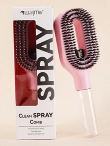 2-In-1 Spray Hair Brush, Transparent White, Water Mist Spray Brush, Built-In Water Tank, Soft And Flexible Comb Teeth, Dry And Wet Styling Spray Brush, Suitable For Curly, Straight And Wavy Hair, Moisturizing Hair Brush, Curling Brush, Detangling Brush, Women's Brush, Hairstyling, Travel Use, Hair Products, Hairdressing Tools, Hairdressing Supplies, Hairstylist, Hair Accessories, Hair Salon, Hairdressing Equipment - Multicolor - View 16