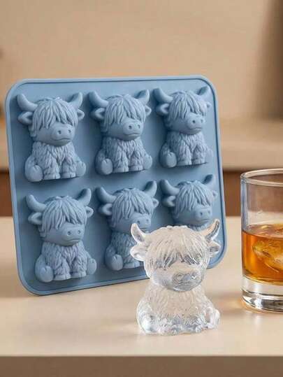 Khay silicon hình bò cao nguyên; Khuôn bò cao nguyên dễ thương; Khay hình ngộ nghĩnh; Thích hợp cho tủ lạnh gia đình; Khay dễ lấy sản phẩm ra; Khay đa chức năng; Lý tưởng để dùng kèm với rượu whisky và cocktail, cũng có thể dùng để nướng bánh và làm kẹo; Có thể dùng làm khuôn silicon đa năng cho lễ Phục sinh và các dịp lễ khác.
