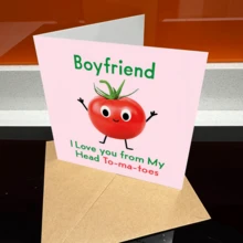 一套（1张贺卡+1个信封）生日贺卡 - 我爱你生日贺卡（送给他/她） - 有趣的父亲/母亲、男朋友、女朋友生日贺卡，番茄主题生日快乐 - A - 查看 2