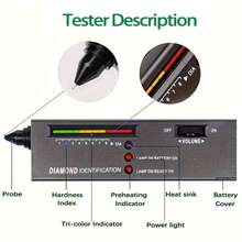 1支专业便携式钻石测试笔 - 不含电池（含皮套），方便耐用，用于测量钻石密度和硬度 - 彩色 - 查看 3