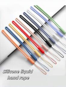 Solid Color Liquid Silicone Anti-Lost Strap, Phone Case Lanyard, Backpack Strap, Earphone Case Strap - Multicolor - View 2