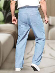 Men's Dazzling Wide Leg Balloon Jeans, Skate Style. Direct From The Factory For A Limited Time. - Light Wash - View 2