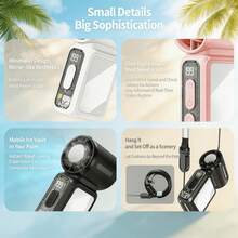 W&O 1 PC Portable Fan,Ice Cooling Fan,Desktop Fan, Handheld Fan, Neck Fan,Mini Fan, 5000mAh 13H Long Lasting, 199 Speed Adjustable, LED Flashlight & SOS Light, Type-C Rechargeable, Summer,Office, Beach,Travel Essential,Bridesmaid Gifts, - 黑色 - 查看 6