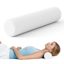 1pc Memory Foam Cylindrical Neck Pillow, Suitable For Mattress, Legs, Back And Yoga Mat, Used For Neck, Back And Leg Support - White - View 6
