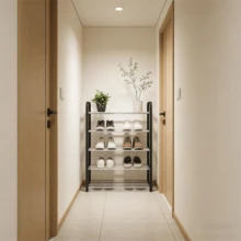 鞋架多層家用門口宿舍小型鞋架小窄入戶門出租房用門後簡易鞋櫃 - 5層 - 查看 2