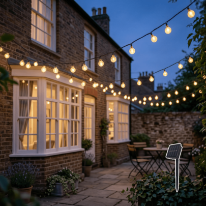 1pc 20/30/50/100/200 LED Solar Powered Crystal Ball String Lights, Outdoor Waterproof, 8 Lighting Modes, Warm White, Suitable For Garden, Yard, Patio, Porch, Fence, Camping Tent, Curtain, Wall, Wedding, Party