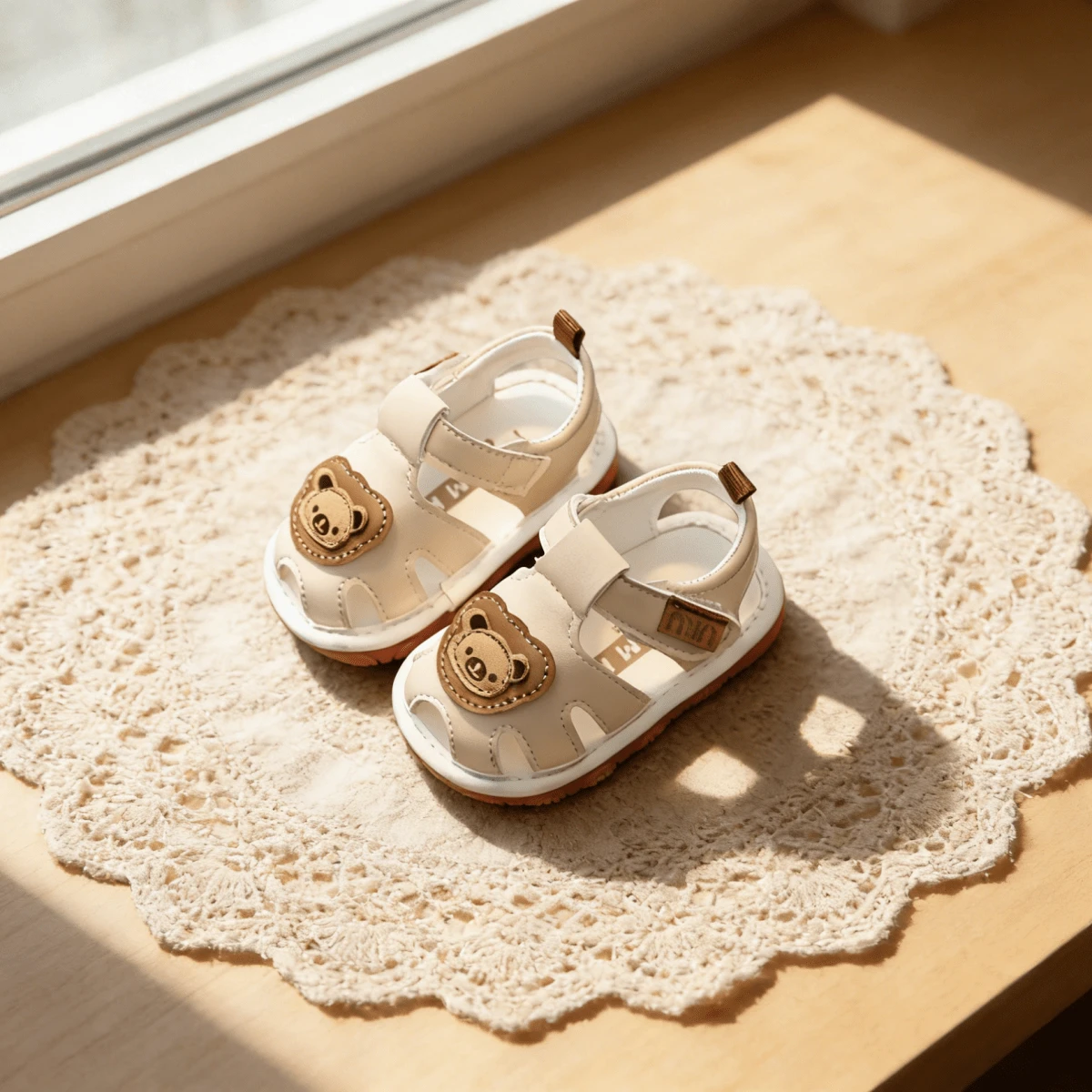 1双可爱卡通吱吱作响的鞋子，软底舒适幼儿学步鞋，适合室内外宝宝练习走路，时尚简约凉鞋