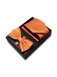 一套男士豪华领带套装，包括领带、领结、口袋巾和袖扣，礼盒包装。 - 混色 - 查看 7