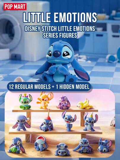  POP MART Disney Stitch Little Emotions Series Collectible Figures Surprise Mystery Box 12 Unique Emotion Designs Plus Secret Edition Premium PVC ABS Nylon Material Fluffy Textured Alien Character 3.54 Inch Mini Statue Lilo and Stitch Hawaiian Themeoable Kawaiian Theme doable Kawaii) 唱片公司 Depawaiian Theme。 Merchandise Collector Must Have Birthday Holiday Christmas Gift for Anime Lovers Figure Enthusiast Cartoon Character Memorabilia Licensed Official Product