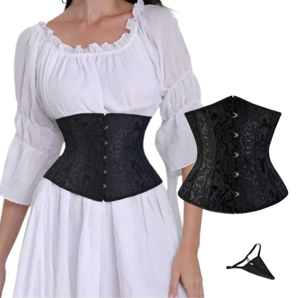 Women's Sexy Satin Retro Waist Cincher Corset, Waist Cincher Corset Top Waist Tightening Shapewear With Satin Lace-Up Boned Gothic Plus Size Lingerie, Waist Cincher Lace-Up - Waist Tightening Shapewear - Women's Dress Outerwear Accessory