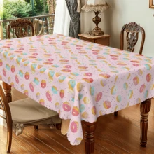 1pc Cute Tablecloth, Made Of Polyester Fabric, Washable And Reusable, With A Doughnut Design, Suitable For Dining Tables, Desks, Kitchens, Restaurants, Small Parties, Outdoor Camping, Wedding Table Decoration, Available In Multiple Sizes - A - View 7