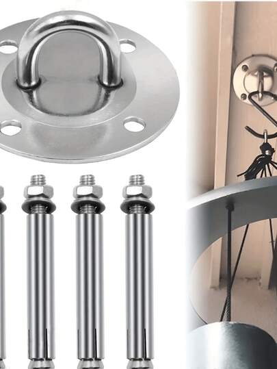 5 món phụ kiện treo bằng thép không gỉ dùng ngoài trời để câu cá, tập yoga trên không, và tập thể dục với bao cát.