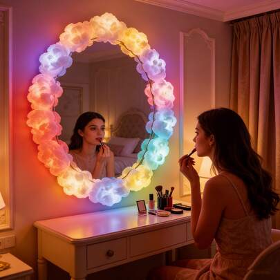 6m Super Long DIY Cloud Shaped Light - Music Sync Function, Modern Neon Style Smart Light Strip With Color Changing Effect - Plug And Play LED Stair Decor, Suitable For Bedroom, Game Room, TV Cabinet - LED Lighting, Suitable For Party, Christmas, Birthday Gift