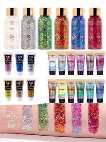 1pc/2pcs 25ml Holographic Glitter Gel, Long-Lasting Waterproof Party Glitter, Suitable For Stage Performance, Mermaid Theme, Dazzling (Some Color Styles Random) - Multicolor - View 8